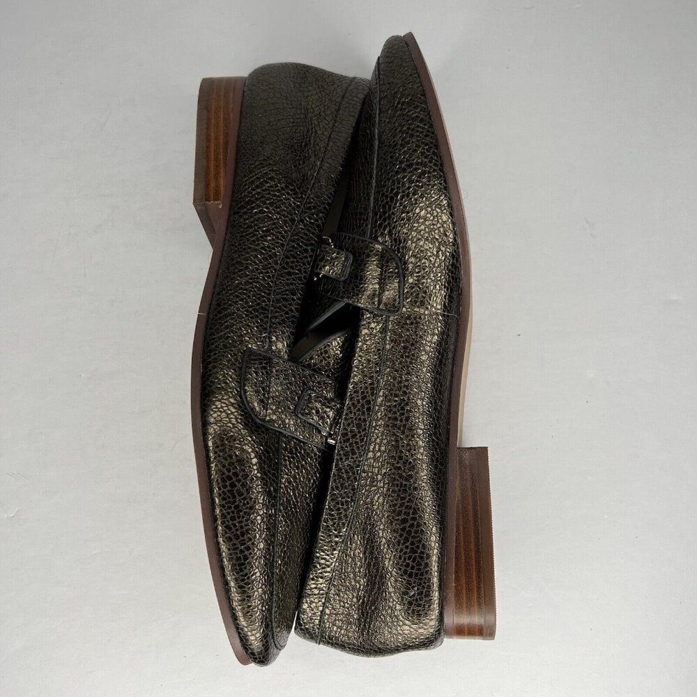 Enzo Angiolini Leather Loafer Slip-On Sparkling Gold-Look Shoes Womens Size 9.5 - Picture 6 of 9